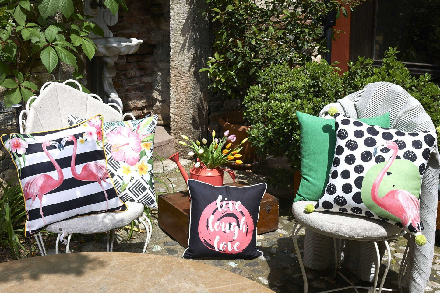 Black and White Flamingo Lovers Decorative Throw Pillow Cover