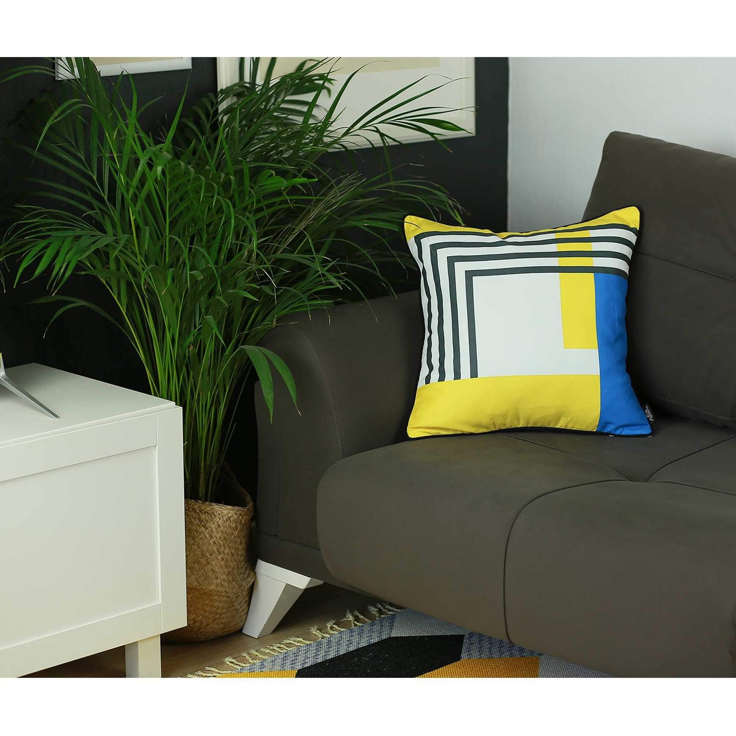 Square Abstract Geo Decorative Throw Pillow Cover