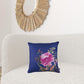 Blue Watercolor Wild Flower Decorative Throw Pillow Cover