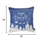 18inches Blue Christmas Merry Bright Throw Pillow Cover