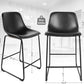 Faux Leather Counter Height Stools Island Chairs Set of 2