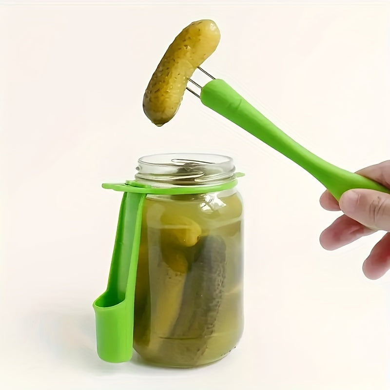 Dual Set of Plastic Pickle Forks for Pickle Lovers