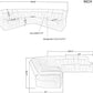 Modern Sectional Sofa Manual Recliner, Grey Fabric