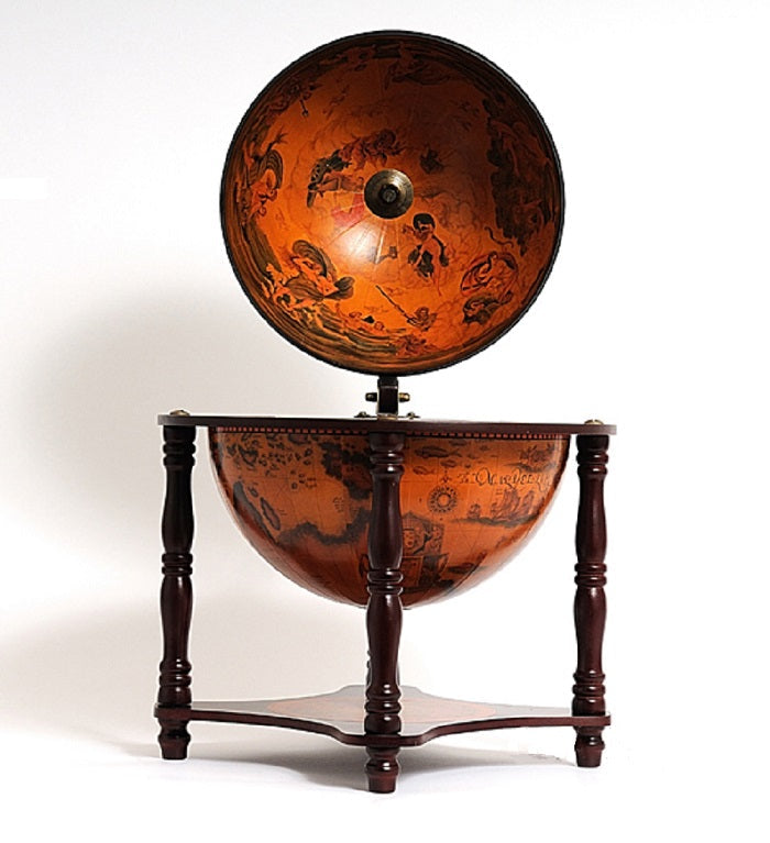 17inches x 17inches x 22inches Red Globe Bar  4 Legged Stand