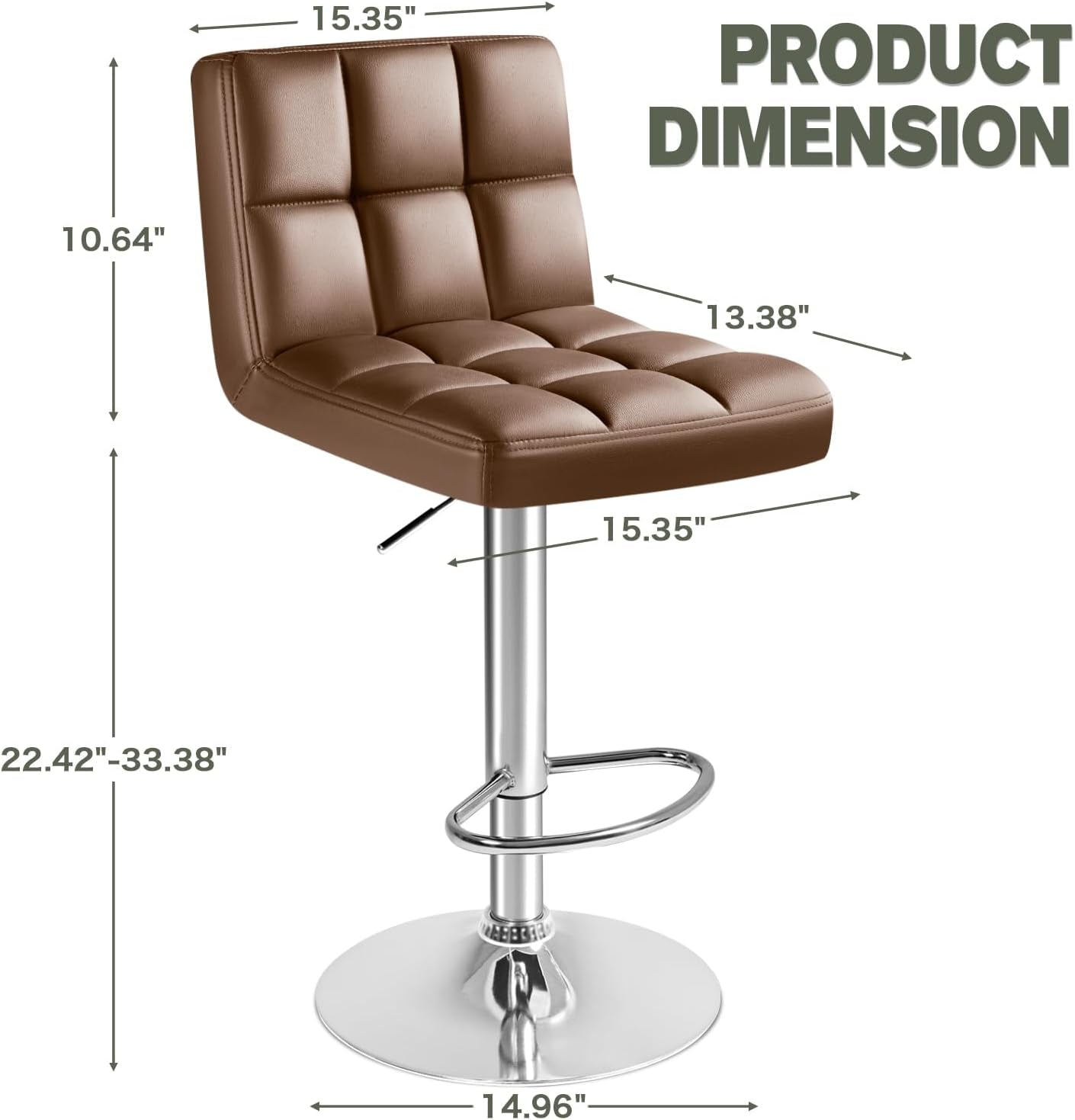 Bar Stools Modern Pu Leather Swivel Adjustable Hydraulic Bar Stool