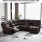 5-Seater Leather Reclining Sectional Sofa with Storage