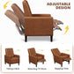 Faux Leather Recliner Sofa Mid-Century Modern Single Reclining Chair