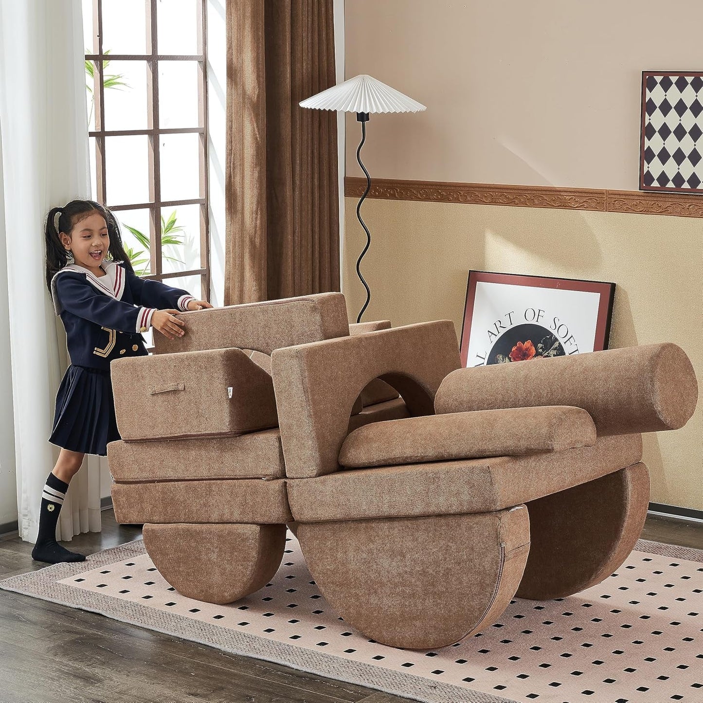 Kids Couch 14PCS Luxury, Floor Couch Floor Sofa Modular Furniture for