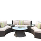 6 Piece Black Half Moon Outdoor Sectional Set with Ice Bucket