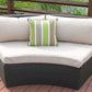 6 Piece Black Half Moon Outdoor Sectional Set with Ice Bucket