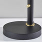32" Black And Gold Metal Desk Lamp With Cinched Cone Shade