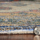 8' X 10' Blue And Orange Medallion Hand Woven Distressed Area Rug