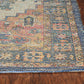 8' X 10' Blue And Orange Medallion Hand Woven Distressed Area Rug