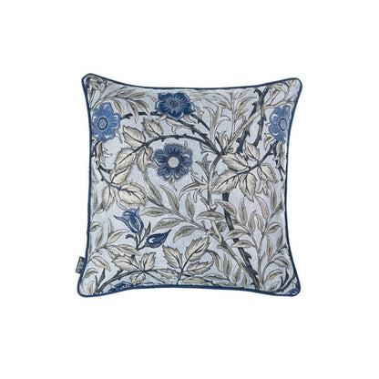 Set of 2 Square Beige Floral Throw Pillow Covers