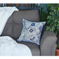Set of 4 17inches Jacquard Leaf Throw Pillow Cover in Blue