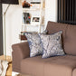 Set of 4 17inches Jacquard Leaf Throw Pillow Cover in Blue