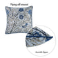 Set of 4 17inches Jacquard Leaf Throw Pillow Cover in Blue