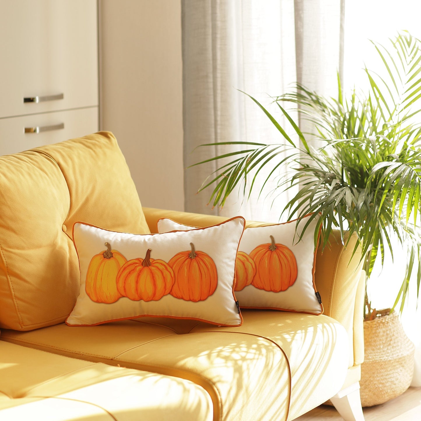 Set of 4 20inches Thanksgiving Pumpkin Throw Pillow Cover in