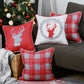 Set of 4 18inches Winter Deer Throw Pillow Cover in Multicolor