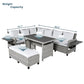 5-Piece Outdoor Patio Rattan Sofa Set, Sectional PE Wicker L-Shaped