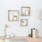 Set of 3 Square Rustic White Wash Wood Open Box Shelve