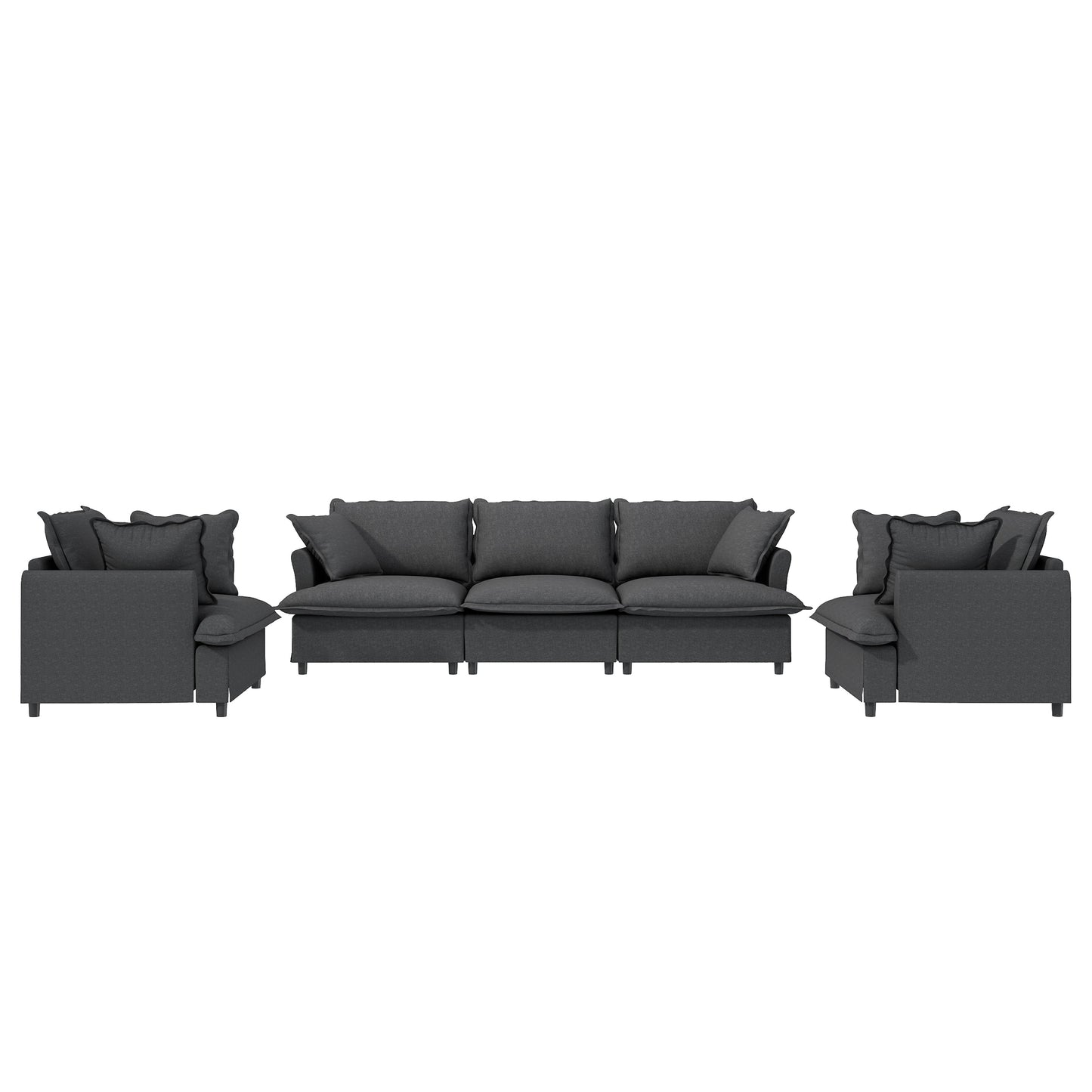 3 Piece Living Room Sofa Set,Modular Chenille Sectional