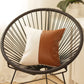Bisected Brown and White Faux Leather Pillow Cover