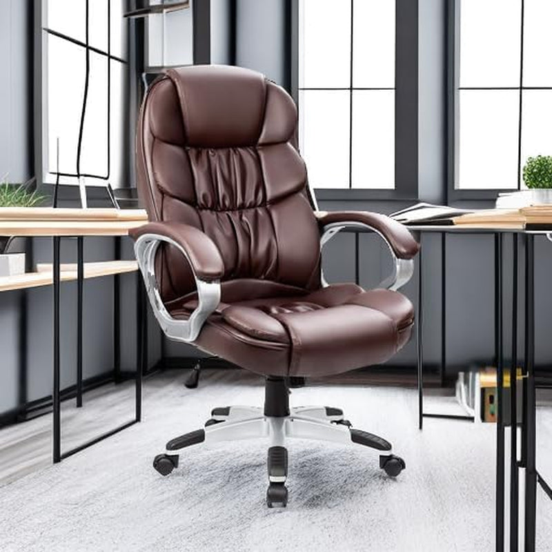 Office Chair High Back Computer Chair Ergonomic Desk Chair, PU Leather