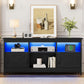 Farmhouse TV Stand for 65 Inch TV, Entertainment Centre with Power