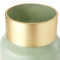 12" Green Abstract Cylinder Crystal Glass Table Vase