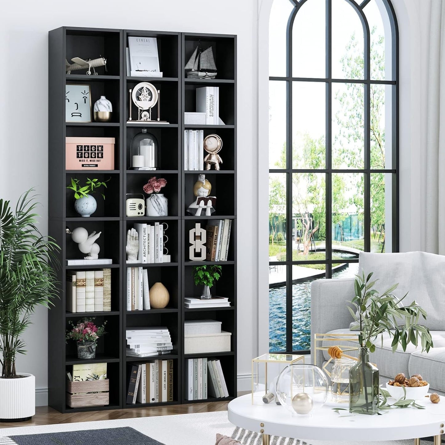 8-Tier Media Tower Rack, 11.6 X 9.3 X 70.9 Inches CD DVD Slim Storage