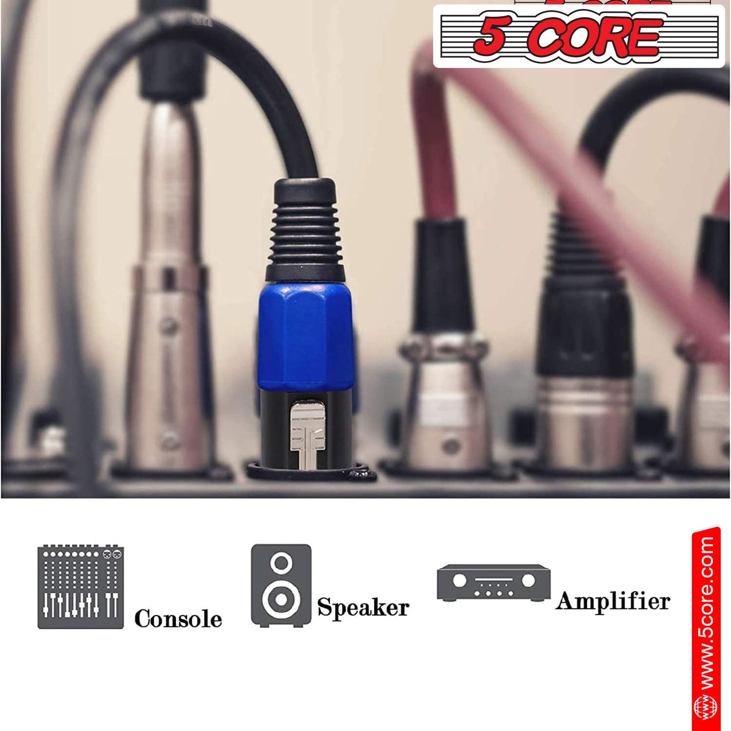 5Core Speakon Adapter High Quality Audio Jack Male Audio Pin Speaker