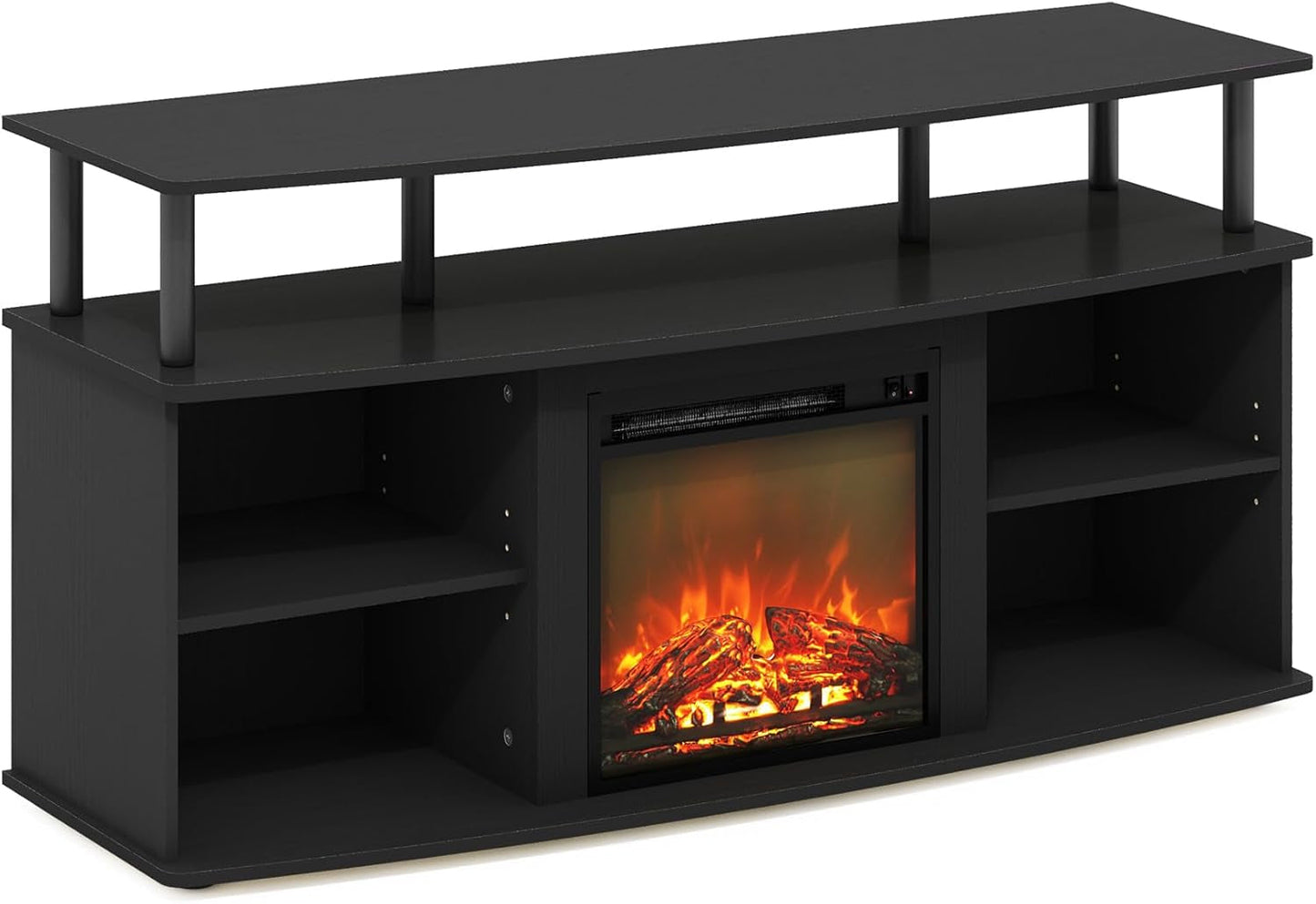 Jensen Open Shelving Storage Fireplace TV Entertainment Center for TV