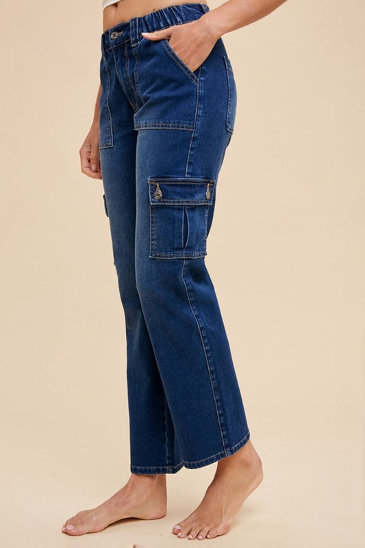 Annie Wear Straight Leg Jeans with Cargo Pockets | Walbiz