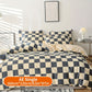 3Piece Checkered Duvet Cover Set for Bedroom