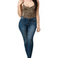 Gold Lurex Leopard Printed Knit Bodysuit