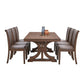78.74 Rectangular Rubber Wood Dining Table For 6-8 With Wooden Trestle