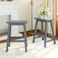 Farmhouse Rustic 2-piece Counter Height Wood Kitchen Dining Stools for