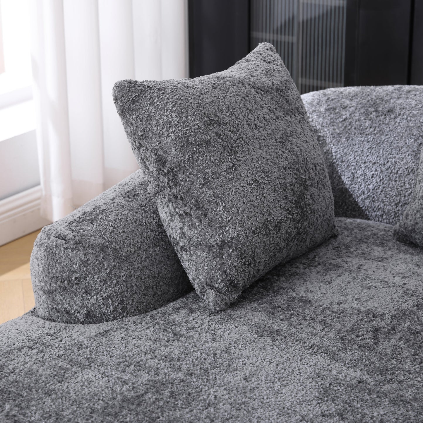 Boucle Sofa 3 Seater for Living Room Oversized Comfy Sofa L-Shape Sofa