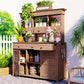 65.7'' H Tall Garden Potting Bench Table with Hutch,Patio Storage