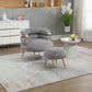 Upholstered Velvet Barrel Accent Chair with Ottoman,Accent Comfy