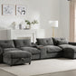 142'' Modular Sectional Sofa with Movable Storage Ottoman and