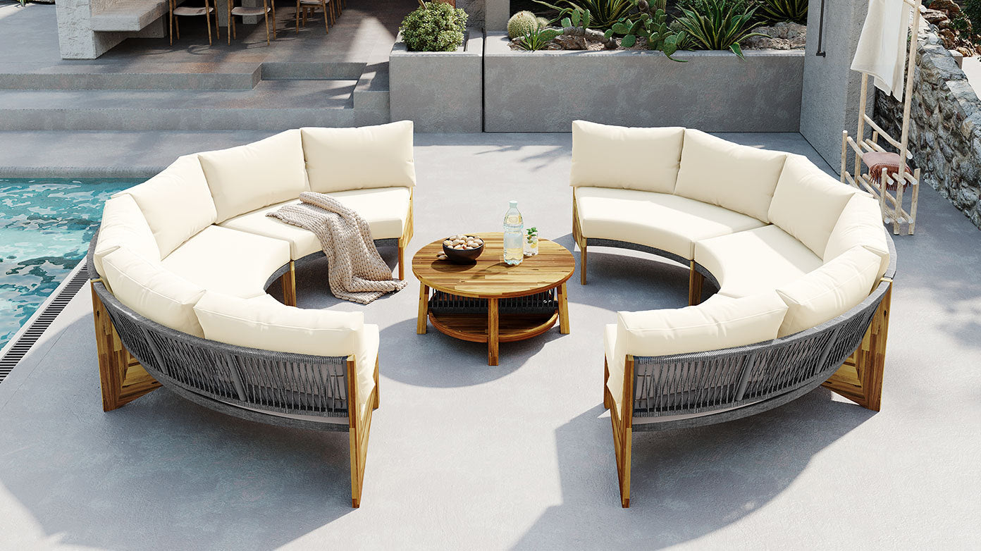 6 - Person Outdoor Seating Group with Cushions and A Coffee Table(old