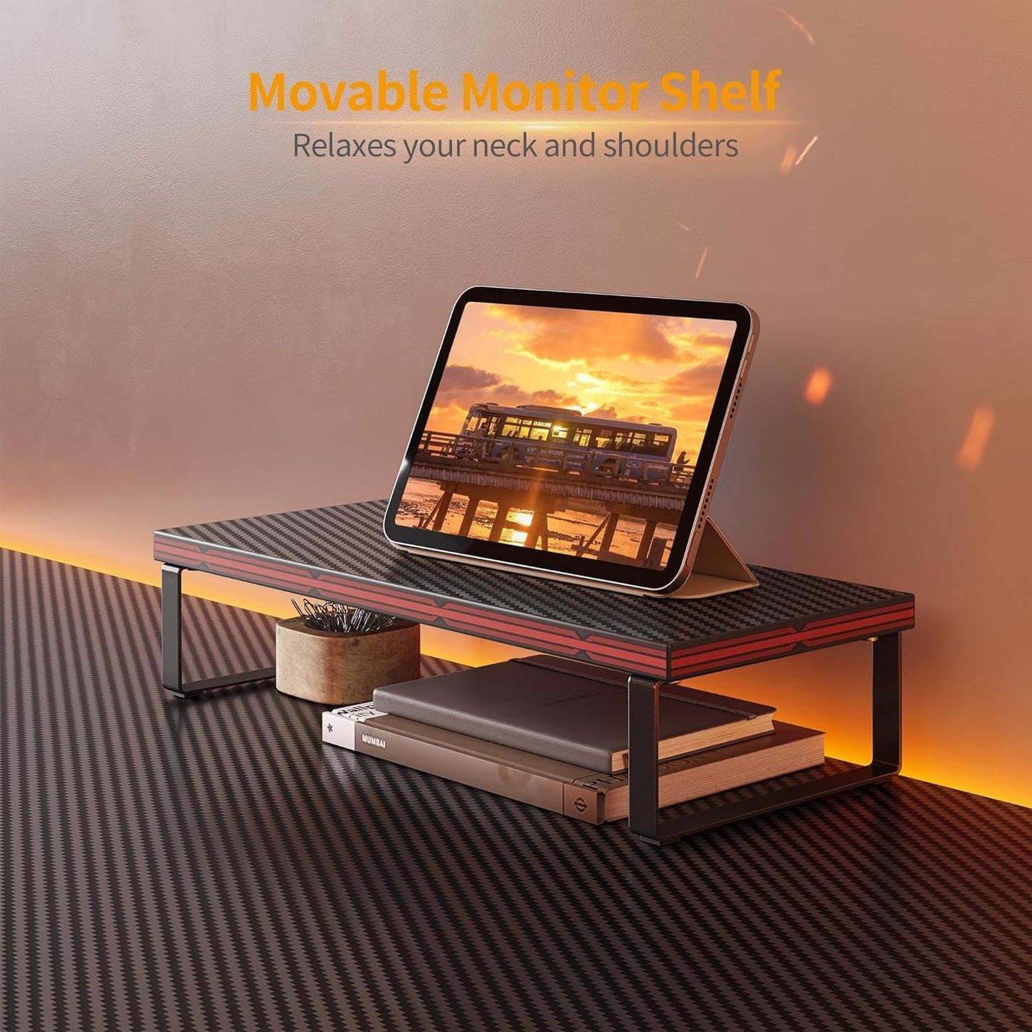 L Shaped Desk, Computer Corner Desk, Gaming Desk with Monitor Stand,