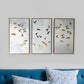 Set of Three Golden Birds Framed Canvas Wall Art