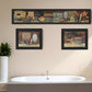 Set Of Three Country Bath I 1 Black Framed Print Bathroom Wall Art