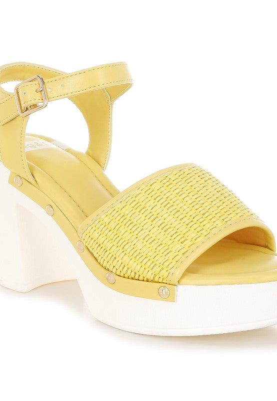 Mazaro Raffia Chunky Sandals