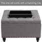 Grey Tufted Ottoman with Storage and Tray