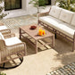 4 Pieces Patio Furniture Set with Swivel Chairs, Outdoor Wicker Sofas