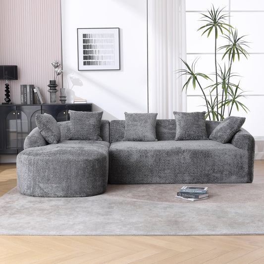 Boucle Sofa 3 Seater for Living Room Oversized Comfy Sofa L-Shape Sofa